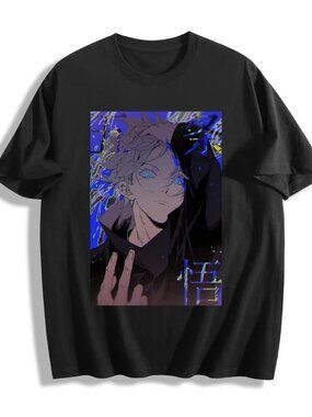Jujutsu Kaisen Satoru Gojo Graphic Tee Unisex Black Cotton NWT